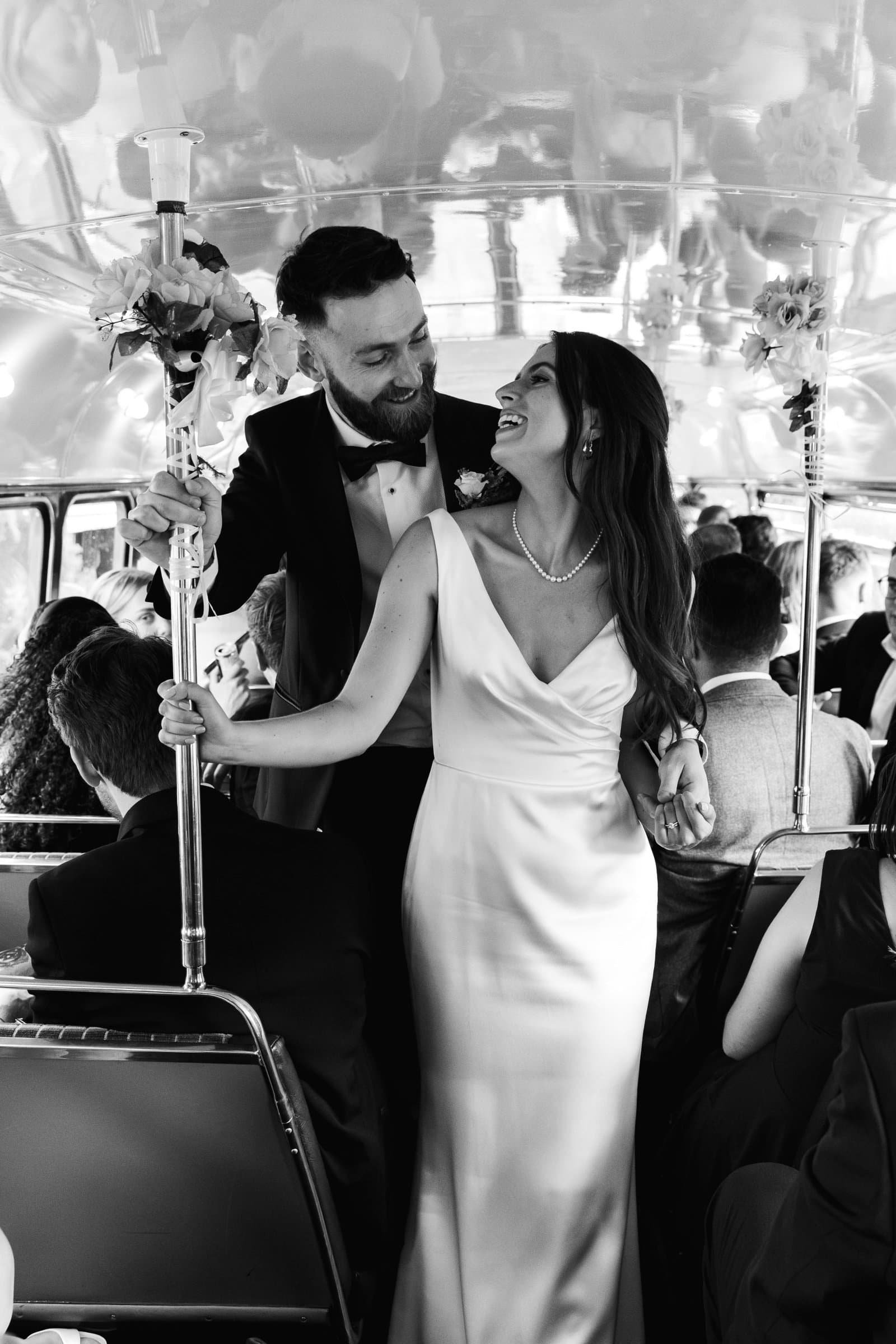 Vintage big red bus hire for London weddings UK - East London Wedding photographer Lauren Squire